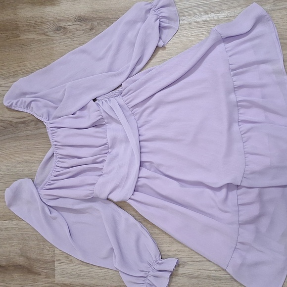 Exlura Dresses & Skirts - Elegant Lavender Long Sleeve Dress
